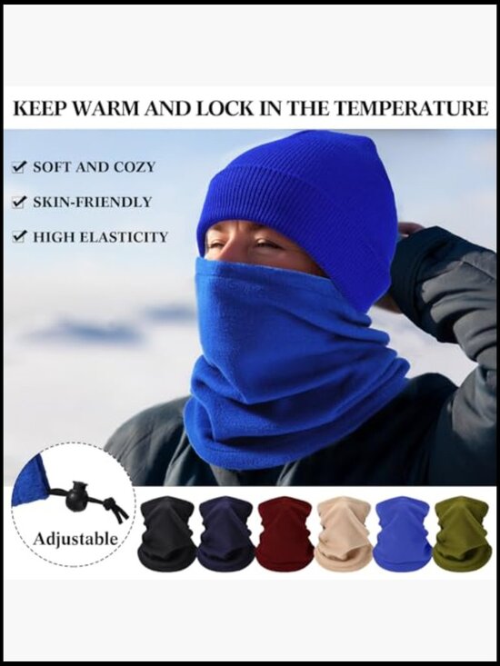 96-Piece Winter Beanie Hat Gloves Scarf Set Bulk Knit Skull Cap Fleece Neck main image 4